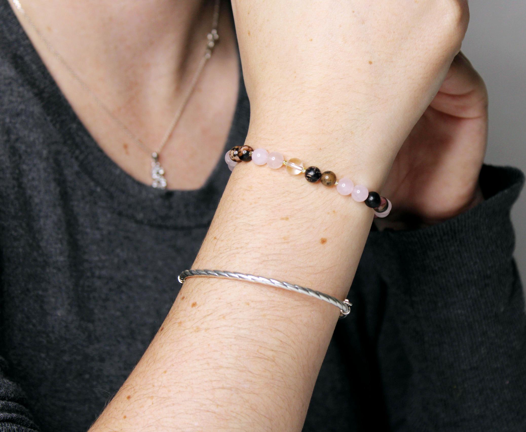 Rhodonite & Quartz Rose - 22.90 €