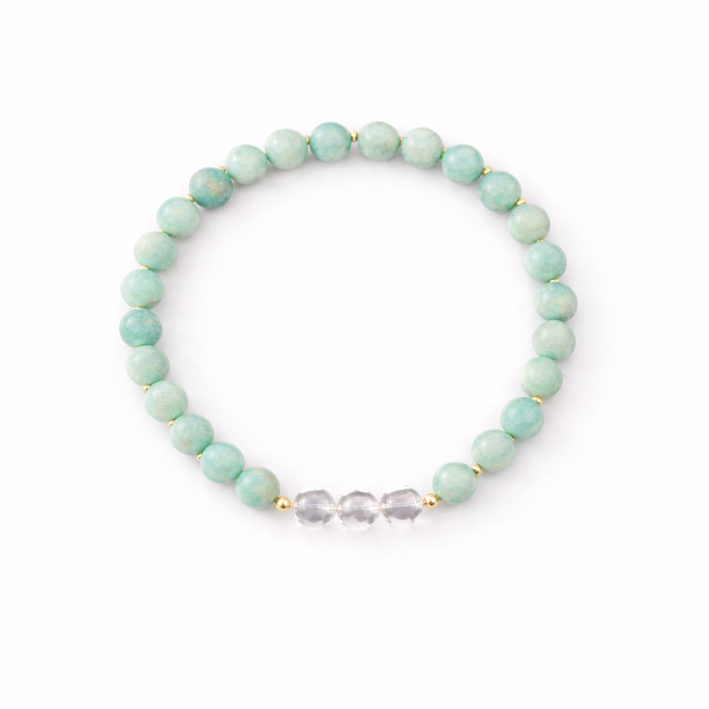 Amazonite & Cristal de Roche – 22.90 €